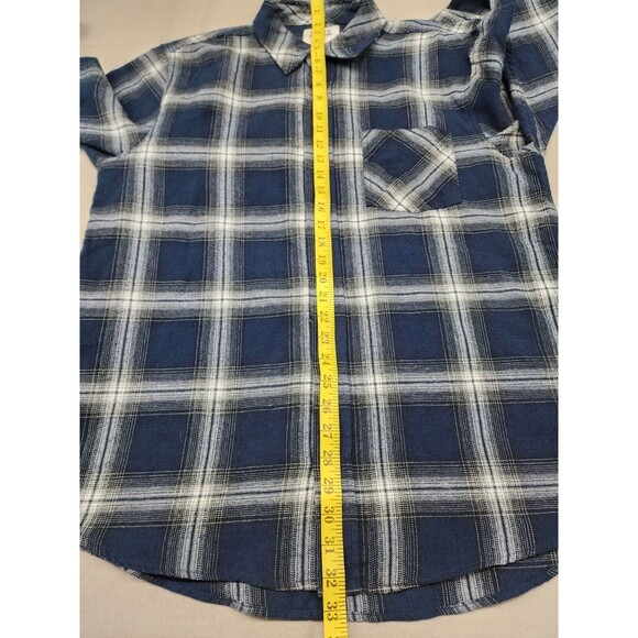 Field & Stream Men’s Button Up Flannel Blue Black  Gray Plaid Size L - Picture 4 of 7